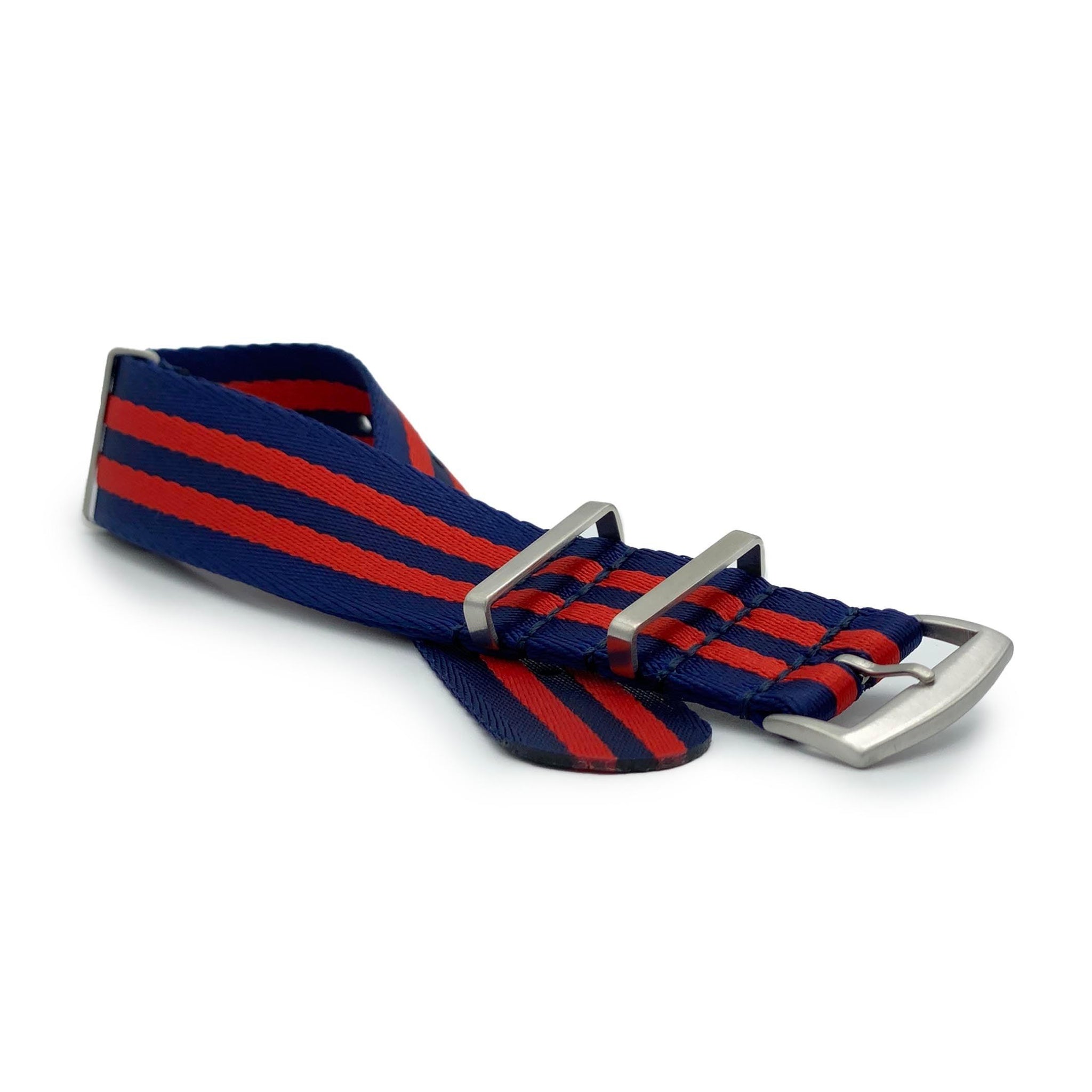 Navy Blue & Red NATO Watch Strap - Guraga