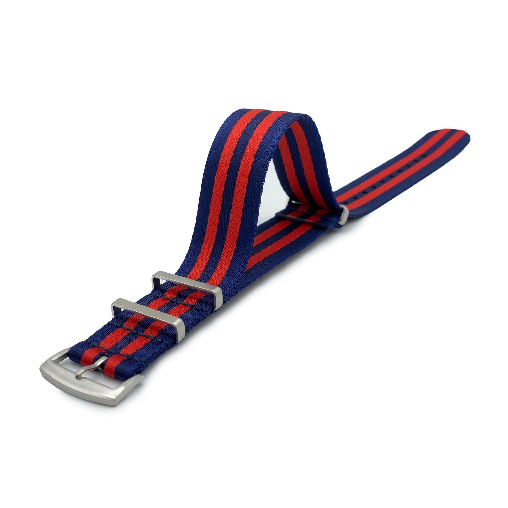 Navy Blue & Red NATO Watch Strap - Guraga