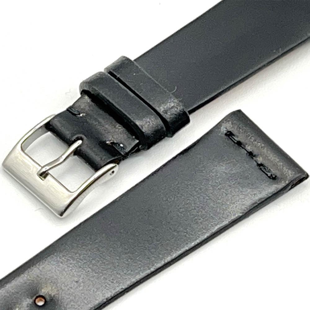 Black Shell Cordovan Leather Watch Strap - Guraga
