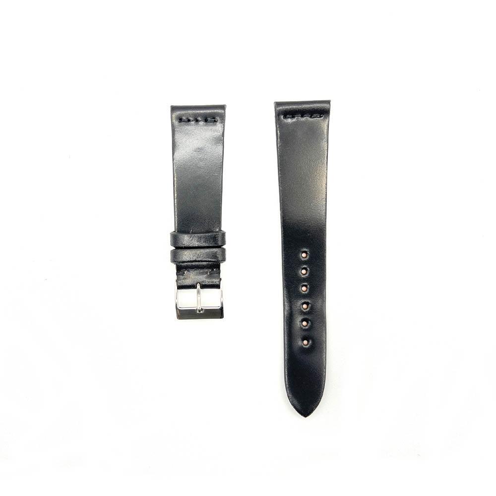 Black Shell Cordovan Leather Watch Strap - Guraga