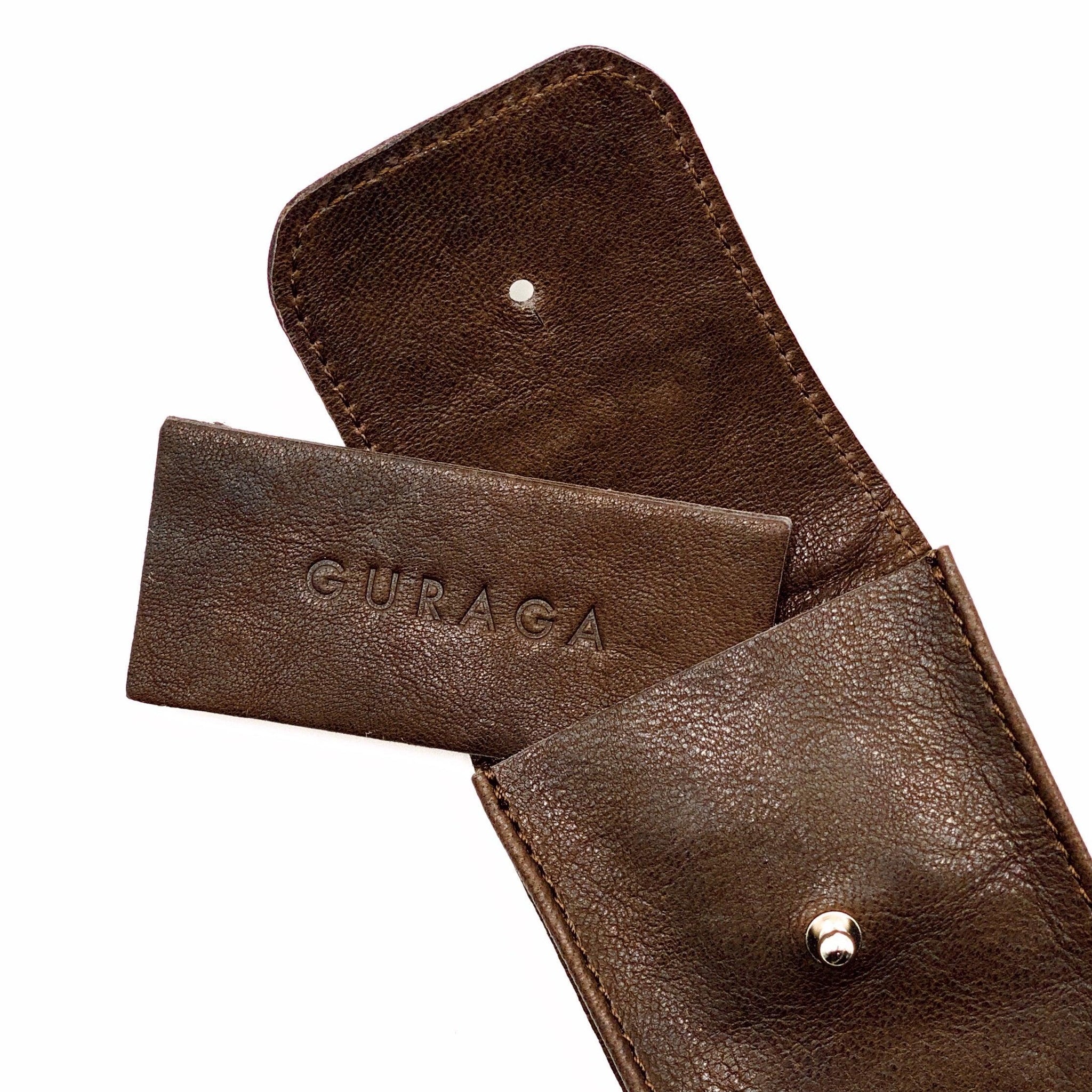 Dark Brown Leather Watch Pouch - Guraga