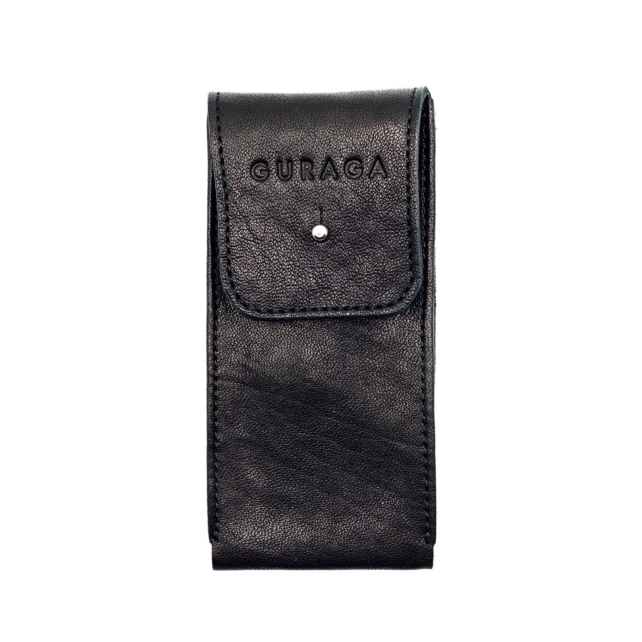 Black Leather Watch Pouch - Guraga